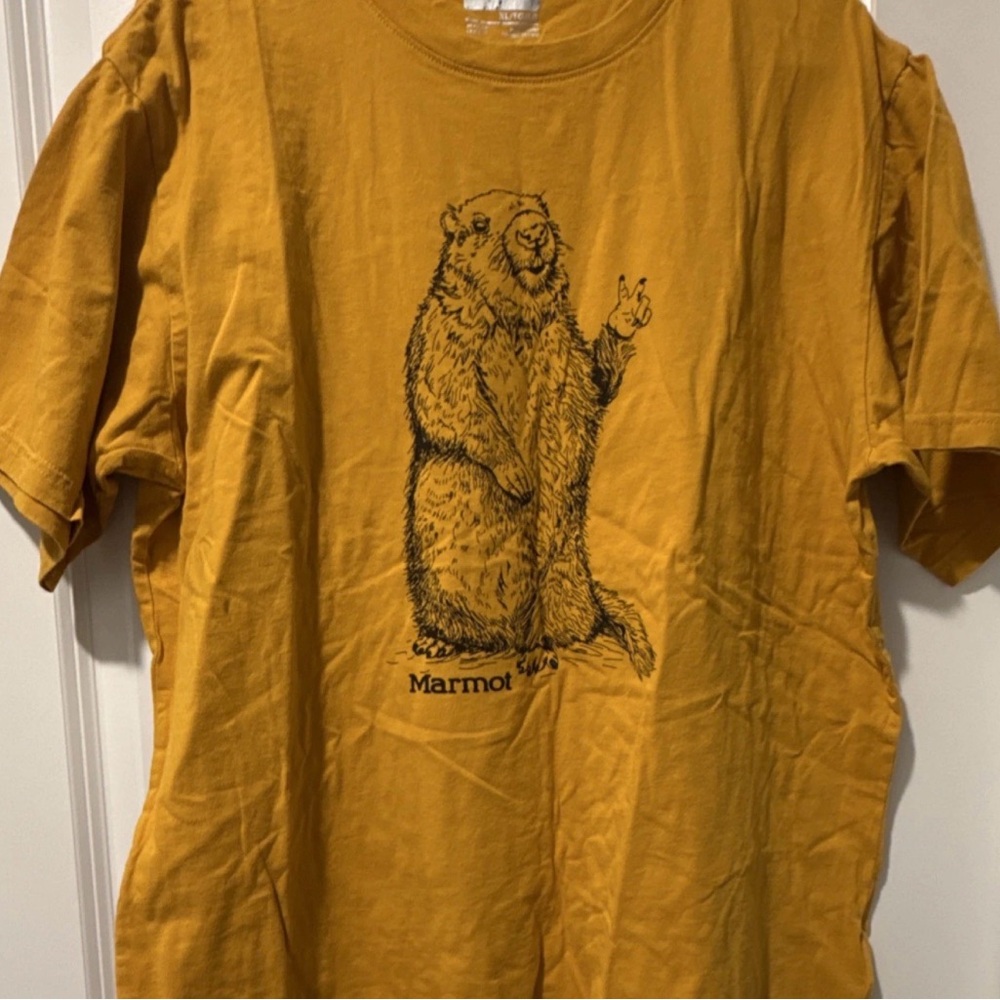 Marmot Mustard gold yellow Graphic Tee XL